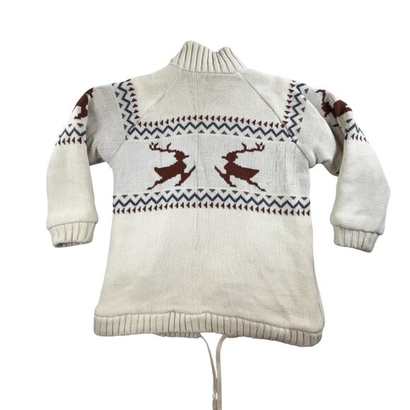 Vintage International Jacket Mens Small Reversible Deer Knit Lined 80s - Picture 2 of 16